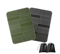 JYNVO 2 Pcs Esterilla Plegable [Verde Militar & Negro, Bolsa Portadora] - Resistente al Viento, Indestructible, para Acampar Caminatas Parque Picnic