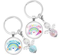 JYNVO 2 Pcs Regalo escolar: llavero, escolarización, niña escolar, relleno de bolsa de azúcar, niña, amuleto de la suerte, comienzo escolar, niña 2025, regalos de introducción escolar