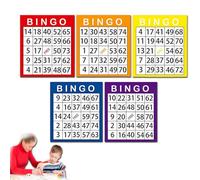 JYNVO 50cps Cartones Bingo, Cartones de Bingo, Juego de Mesa Adulto o Bingo Electrónico