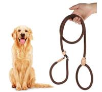 JYNVO Correa Ajustable para Retriever de 180 cm, con Tope de Tiro, Collar con Correa incorporada, Correa de adiestramiento para Perros de Todos los tamaños, Color marrón