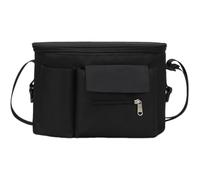 JYNVO Organizador universal para cochecito con portavasos, Bolso para Cochecito Bebe con Portavasos, Grande Almacenamiento para Biberones, Pañales, Negro