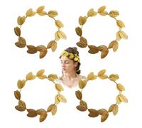 JYNVO Paquete de 4 coronas de laurel doradas, diadema griega con hojas doradas, diadema de novia para bodas, fiestas, bailes de graduación y desfiles de moda.