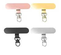 JYNVO Paquete de 4 soportes para cadena de teléfono móvil, de acero inoxidable, ultrafinos, universales, con anilla de metal, duraderos, resistentes a las roturas, adaptadores para colgar smartphones