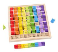 JYNVO Tablero de multiplicación - Juego de aprendizaje, tablero de multiplicación de madera, juguete educativo Montessori de operaciones matemáticas, juguete de conteo para niños