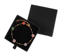 JYNXOR 1 Pezzi Bracciale con Fiori Margherita per Donne e Ragazze Bracciali a Catena a Maglie con Fiori Colorati in Acciaio Inossidabile Placcato Oro 18 Carati Gioielli Boho Beach, Con Scatola Regalo