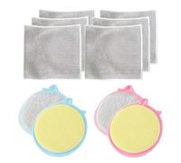 JYNXOR 10 Pcs Esponjas Lavavajillas De Acero Cocina, Paños De Alambre,Estropajos De Limpieza, Reutilizables, Lavables, Estropajo Cocina, Paños De Esponja Limpia y No Rasca Para Platos De Cocina Casera