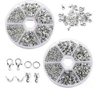 JYNXOR 1140 Piezas Cierres Pulseras, Enganches Para Pulseras, Anillos De Salto, Cierres De Langosta, Cierres De Mosquetón, Anillos Abiertas De Salto, accesorios de fabricación de joyas, Plata