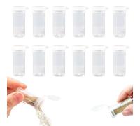 JYNXOR 12 Piezas Mini Salero y Pimentero Pequeño, Salero con Tapa, Salero Cocina, Mini Especiero de Viaje, Molinillo de Sal y Pimienta Portátil para Camping, Cocina, BBQ, 6g