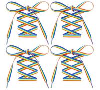JYNXOR 2 pares de cordones coloridos para zapatos de colores con arco iris Lgbtq, accesorios Pride Rainbow para zapatos de neón largos, planos, anchos, gruesos, de colores