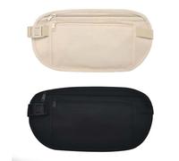 JYNXOR 2 Pcs cinturones de dinero ocultos, riñonera antirrobo, riñonera deportiva, cinturón ajustable, bolsa de viaje impermeable, apto para teléfonos móviles, pasaportes, dinero en efectivo