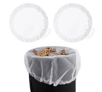 JYNXOR 2 Pcs Cubierta de Malla Barril de Lluvia 100cm, Red Protectora Barril de Lluvia Ajustable, Cubierta Malla Lluvia con Cuerda de Tracción