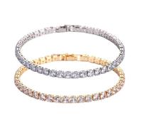 JYNXOR 2 Piezas Sparkle Zircone, Brazalete Plata Mujer, Pulseras De Cadena, Pulsera De Tenis De Plata, Mujeres NiñAs DíA De La Madre Regalo De JoyeríA