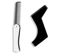 JYNXOR 2Piezas Peine de Barba Plegable, Plantillas para barba, Peine para Pelo Hombre, Peine de Bolsillo Pequeño, Peine de Peluquería Portátil, peine de barba, Peine de Dientes Finos para Salón, Hogar