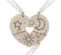JYNXOR 3 Pcs Adorables BFF Collares para 3 Niñas, Best Friends Collares con Colgante Corazón, Collar de Amistad Dorado, Colgante De Medio Corazón Collar para Niñas Madre Amigos Hermanas Sobrinas