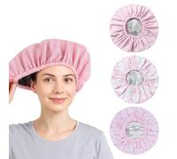 JYNXOR 3 PCS Gorro Ducha Aislamiento térmico, Doble Gorro Tratamiento Cabello, Gorro de Ducha, tapones de calor para el cabello de aluminio reutilizables Gorro peluquería para Cabello de Tratamientos