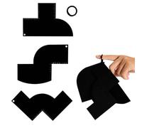 JYNXOR 3 Pcs Tarjetas de Mejora para Barbería con Indicadores de Medición, Herramienta Profesional Reutilizable e Impermeable para Dar Forma a la Línea del Cabello con Spray Color y Alineador (Negro)