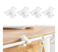 JYNXOR 4 pcs Soportes de Barra de Cortina giratorios, Soportes para Barra de Cortina Sin Taladrar, para Barras de Cortina Ligeras, Gancho para Cortinas Multifuncionales Universal,transversal ajustable