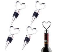 JYNXOR 4 Pieza Tapón de Vino, Tapones de Vino Plástico,Tapa de Botella de Vino Reutilizables,Tapón de Botella de Vino de Vino Sellados al Vacío