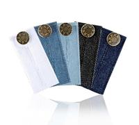 JYNXOR 5 Pcs Extensores de Pantalones de Cintura, Extensor Pantalon Embarazada, Extensores de Botones Pantalon Elástico, Ajustables Botones para Vaqueros Jeans Pantalones 8,4 x 3,5 cm (5 Colores)
