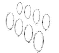 JYNXOR 8 Pcs 1mm Anillos Apilables De Acero Inoxidable Para Mujeres,Anillos De banda lisa De Oro Delgado,Anillos De Nudillos apilables Thumb Pinky Midi Rings,Tamaño De ajuste Cómodo 4/5/6/7/8/9/10/11