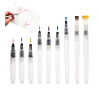 JYNXOR 9 Piezas Pinceles Acuarela Recargables, Pincel de Agua con Depósito Rellenable, Rotuladores de Agua, Pluma Acuarela Pinceles Agua con Depósito Recargable Water Brush para Acuarela y Caligrafía