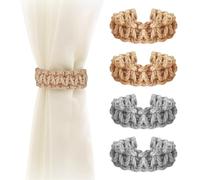 JYNXOR Alzapaños Cortinas,4 Piezas Sujeta Cortinas,Enganches Lazos Recoge Cortina,Tiebacks de Cortina Trenzados a Mano para Hogar,Dormitorio,Decoración