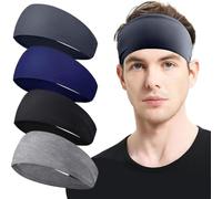 JYNXOR Cinta Pelo Deporte Hombre 4 Pcs Diadema Deportiva Elástica Durable,Diadema Mujer,Cinta Sudor Cabeza Hombre Entrenamiento, Diadema Antideslizante Hombre y Mujer para Yoga Fitness Correr Ciclismo