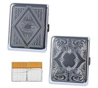 JYNXOR Pitilleras para Cigarrillos,2 Pcs Pitillera Tabaco de Liar,Pitillera Metal de Acero Inoxidable,para 20 Cigarrillos,para Hombres y Mujeres Negocio,Viajar(plata)
