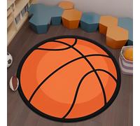 JynxtoyZeal Alfombra de Baloncesto, Redonda Antideslizante, Alfombra de niños de Baloncesto Redondo para Mesa de café,para Habitación de Niños, Dormitorio, Sala de Estar(60× 60cm)