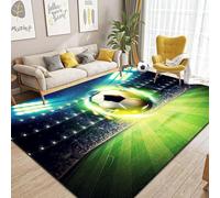 JynxtoyZeal Alfombra de fútbol,80 x 120 cm Niños Habitacion Alfombra de Sala de Estar, Colchoneta de Puerta Antideslizante para Puerta Interior