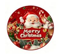 JynxtoyZeal Alfombra de Navidad, Circular Navidad Felpudo, Felpudo Entrada Casa 60x60 cm, Alfombras de Decoración de Navidad, para el Pasillo, el Salón, el Baño, la Cocina