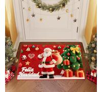 JynxtoyZeal Alfombra de Navidad, Navidad Felpudo, Felpudo Entrada Casa 40x60 cm, Alfombras de Decoración de Navidad, para el Pasillo, el Salón, el Baño, la Cocina