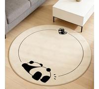 JynxtoyZeal Alfombra de Panda Caricatura Animados Alfombra Redonda Antideslizante Alfombras Suave y Cómoda Alfombras Estampada de Lana Sintética para Sala de Estar, Dormitorio y Habitación Infantil