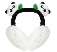 JynxtoyZeal Orejeras de panda ajustables y cómodas, orejeras de animales para niñas y mujeres, orejeras plegables de felpa, resistentes al viento, para clima frío, regalo de cumpleaños de Navidad