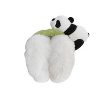 JynxtoyZeal Orejeras de panda lindas orejeras de invierno cálidas de piel sintética para niñas y mujeres, orejeras plegables de felpa, resistentes al viento, para clima frío, regalo de cumpleaños de