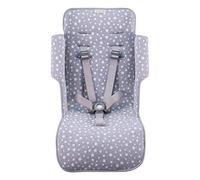 JYOKO KIDS Colchoneta para silla de paseo Compatible con Maclaren Quest, Techno, Triumph, XT, 100% Algodón (White Star)