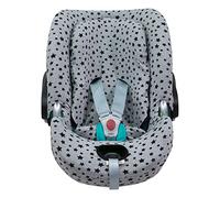 JYOKO KIDS Funda de Algodón para silla de coche Compatible con Cybex Aton Cloud- Q-M-2-4-5 (ATON Q, Black Star)