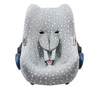 JYOKO Kids Funda de algodón para Silla de Coche Compatible con Maxi Cosi Cabriofix, Portabebe gr 0 (White Star)