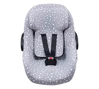 JYOKO KIDS Funda de Algodón para silla de coche Compatible con Peg Perego Primo Viaggio, Uppababy Mesa GO (White Star)