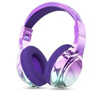 JYPS Auriculares Niños,Metálico Auriculares Inalámbricos Bluetooth Niña con Micrófono,Auriculares Infantiles Bluetooth con Cable,Cascos Inalámbricos Niña para iPad/Tablet/Escuela/Musica (Morado)