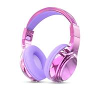 JYPS Auriculares Niños,Metálico Auriculares Inalámbricos Bluetooth Niña con Micrófono,Auriculares Infantiles Bluetooth con Cable,Cascos Inalámbricos Niña para iPad/Tablet/Escuela/Musica (Morado claro)