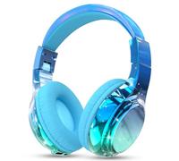 JYPS Auriculares Niños,Metálico Auriculares Inalámbricos Bluetooth Niña con Micrófono,Auriculares Infantiles Bluetooth con Cable,Cascos Inalámbricos Niña para iPad/Tablet/Escuela/Musica (Azul)