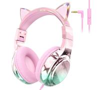 JYPS Auriculares Niños, Metálico Cascos Niña, Shareport, 85/94dBA Volumen Limitado, con Jack de 3,5 mm, Auriculares Infantiles con Cable Plegables para Tableta/Kindle Fire
