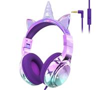 JYPS Auriculares Niños, Metálico Cascos Niña, Shareport, 85/94dBA Volumen Limitado, con Jack de 3,5 mm, Auriculares Infantiles con Cable Plegables para Tableta/Kindle Fire