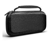 JYPS Brillante Funda Compatible con Nintendo Switch y OLED, Funda de Transporte con Mango, Bolsa Protectora rígida para Viaje Consola y Accesorios (Negro)
