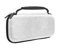 JYPS Brillante Funda Compatible con Nintendo Switch y OLED, Funda de Transporte con Mango, Bolsa Protectora rígida para Viaje Consola y Accesorios (Plateado)