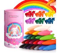 JYPS Ceras de Colores para Niños, 36 Colores Brillantes y No-Tóxicos Ceras Set con Portalápices, Lavables Pinturas para Bebe 1-3 año, Uministros de Arte Material Escolar Regalos para niñas