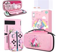 JYPS Funda Switch Bolsa de Transporte para Nintendo Switch, Unicornio Rígido Estuche con asa para Accesorios (Rosa)