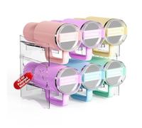 JYPS Organizador de Botellas Apilable, 2 Niveles Botellero Nevera para 40oz Stanley con Asas, Capacidad para 6 Botellas, Soporte para Botella Organizador para Cocina, Armario,Frigorífico,Pack de 2