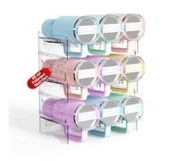 JYPS Organizador de Botellas Apilable, 3 Niveles Botellero Nevera para 40oz Stanley con Asas, Capacidad para 9 Botellas, Soporte para Botella Organizador para Cocina, Armario,Frigorífico,Pack de 3